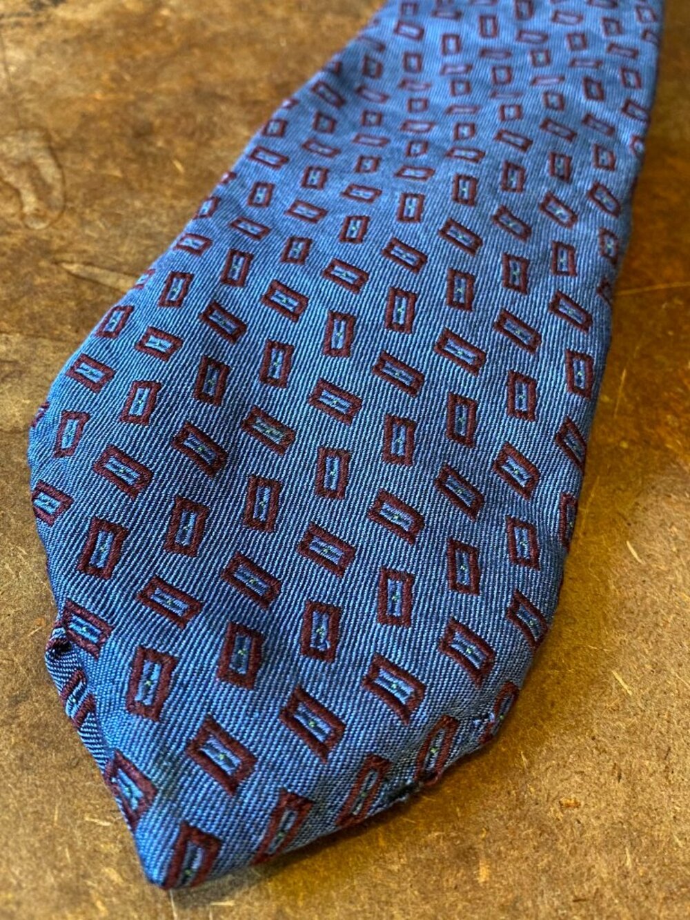 Vintage Coach Silk Necktie Tie Blue Periwinkle Made in Italy 90s Eugenio Venanzi